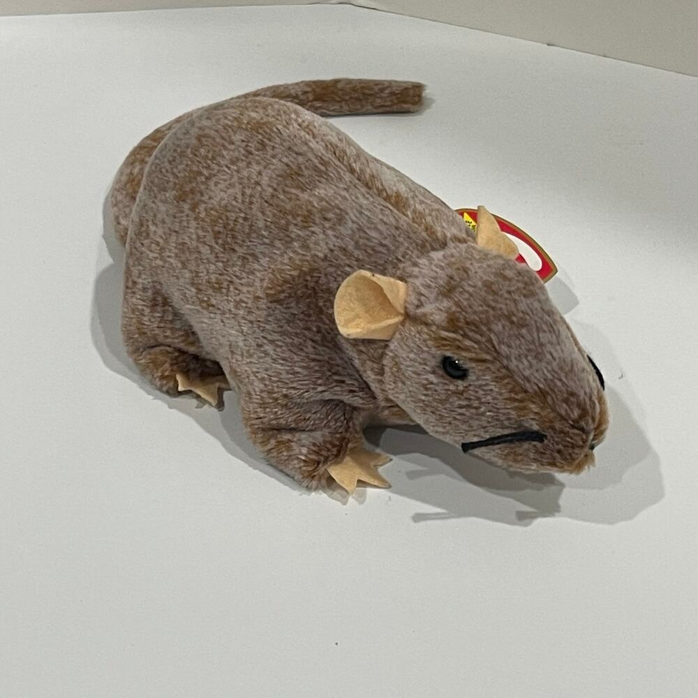 1999 TY BEANIE BABIES PLUSH BROWN RAT/MOUSE WITH TAG - Picture 1 of 5